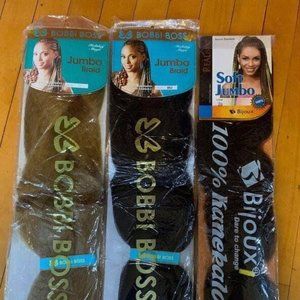 100% Kanekalon Jumbo Braiding Hair x 3 packs